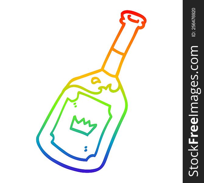 Rainbow Gradient Line Drawing Cartoon Alcoholic Drink