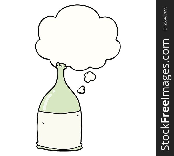 Cartoon Bottle And Thought Bubble