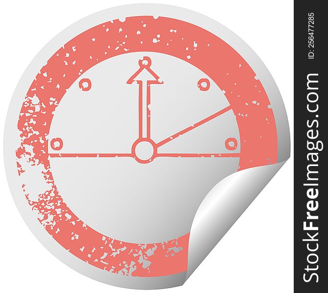 distressed circular peeling sticker symbol speedometer