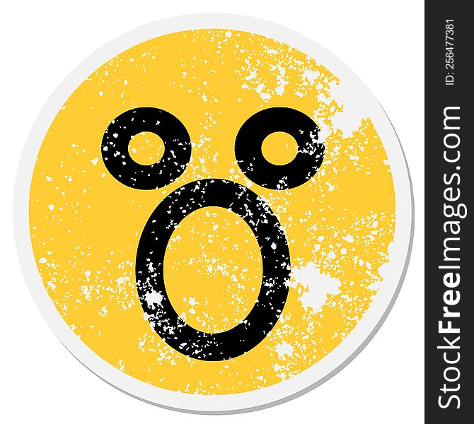 shocked face circular sticker
