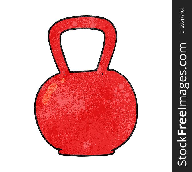 freehand textured cartoon kettle bell