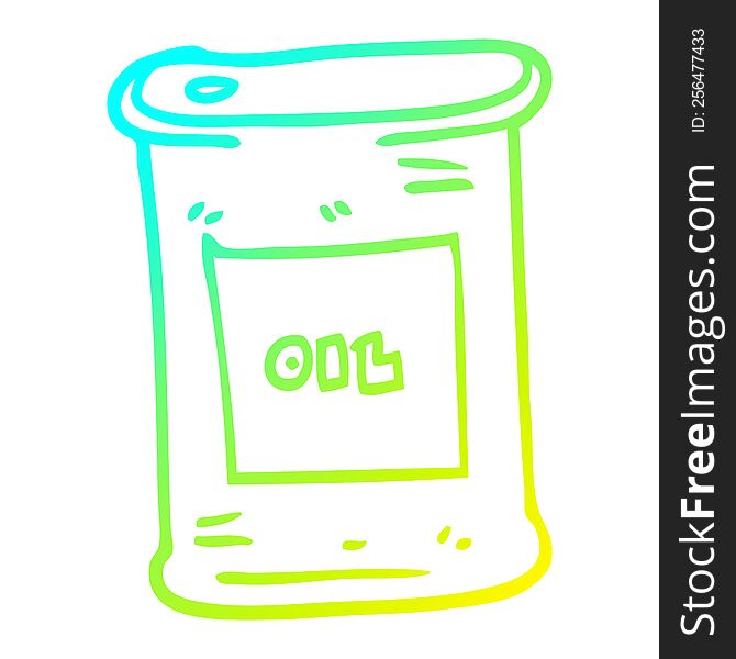 Cold Gradient Line Drawing Cartoon Olive Oil