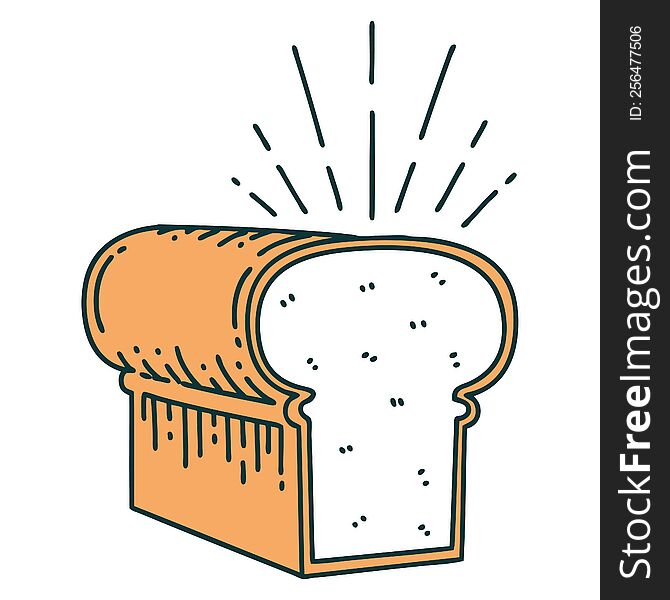 illustration of a traditional tattoo style loaf of bread