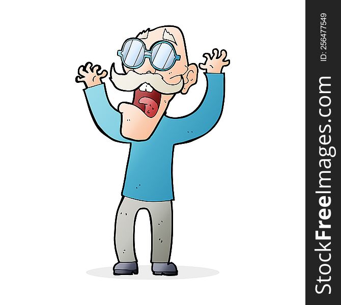 cartoon old man in glasses