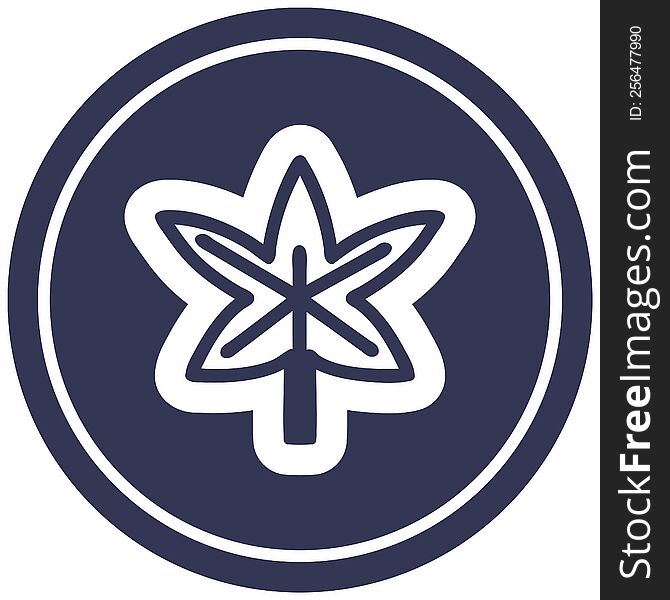 marijuana leaf circular icon symbol