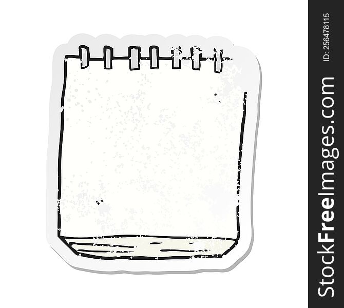 Retro Distressed Sticker Of A Cartoon Note Pad