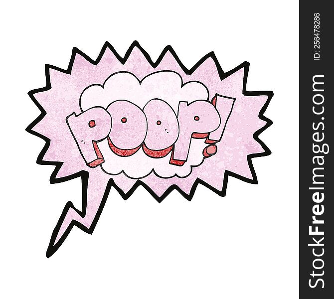 freehand speech bubble textured cartoon poop! text