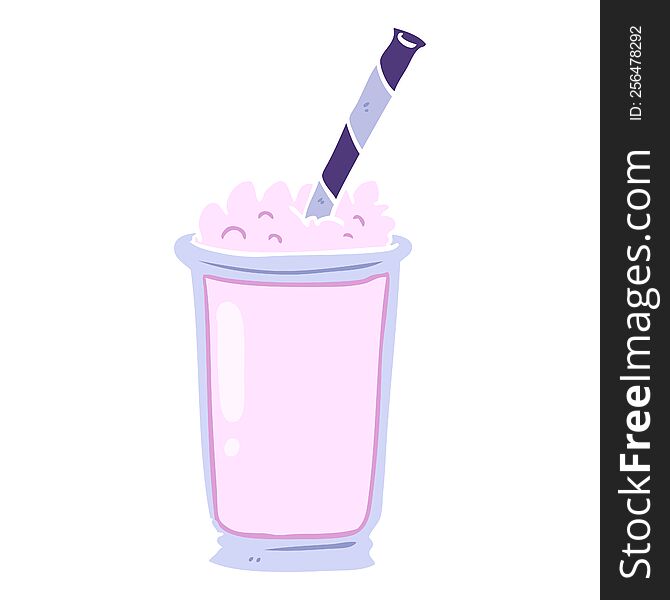 flat color style cartoon milkshake