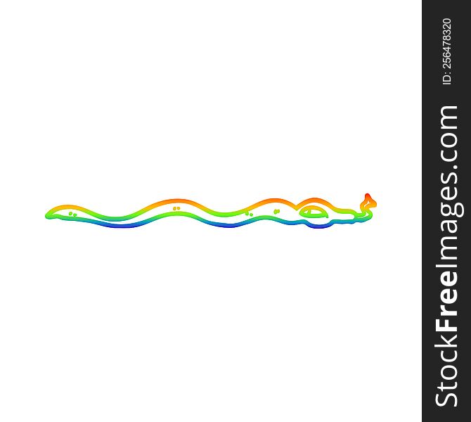 rainbow gradient line drawing of a cartoon poisonous snake