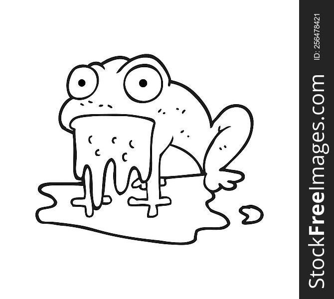 black and white cartoon gross little frog