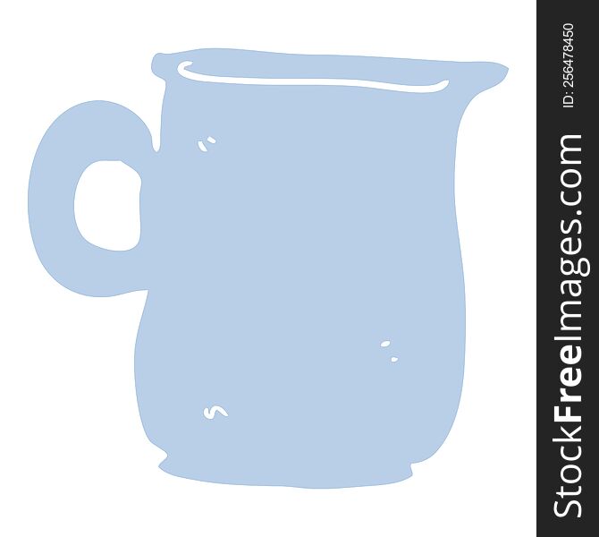 Flat Color Illustration Of A Cartoon Milk Jug