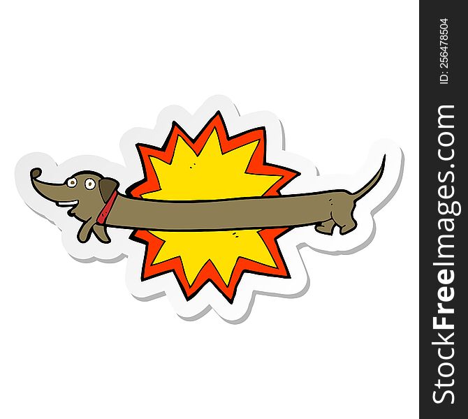 sticker of a bang its a sausage dog