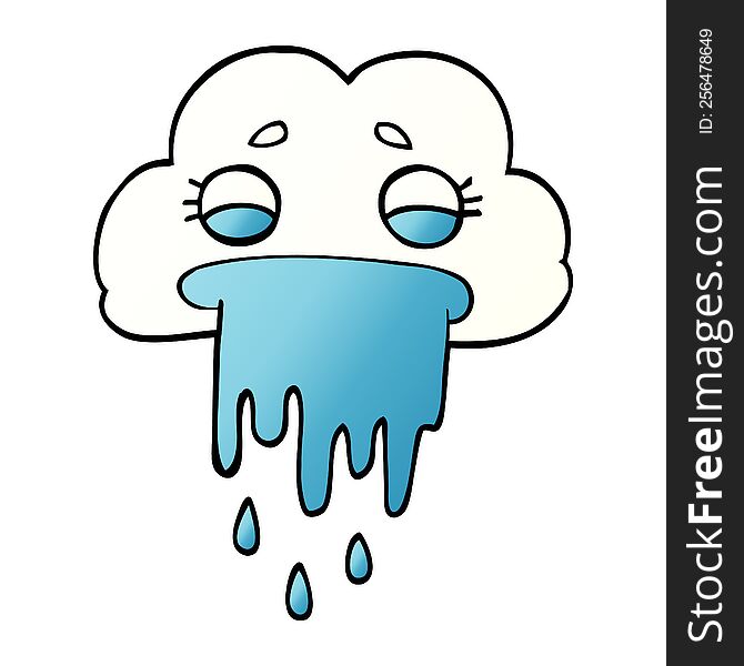 Cartoon Doodle Rain Cloud