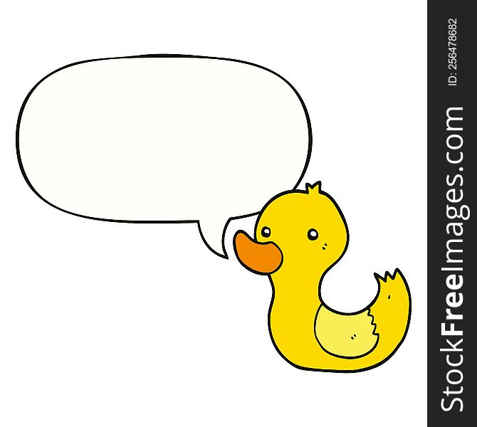 cartoon duck and speech bubble