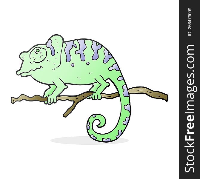 freehand drawn cartoon chameleon