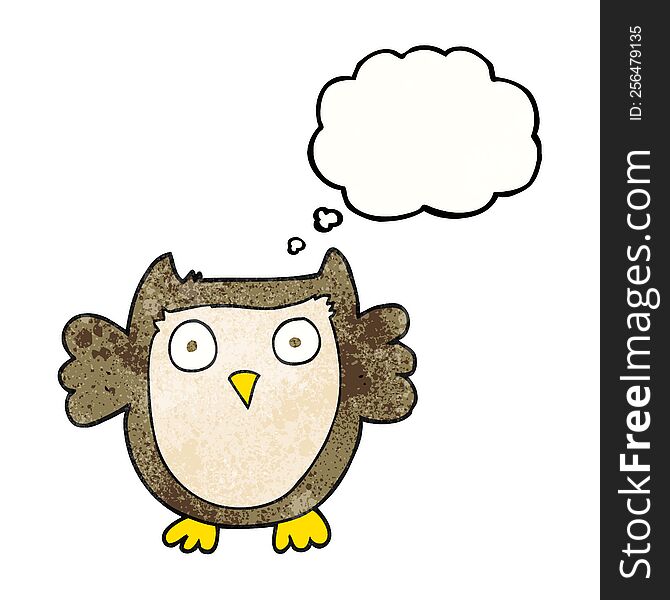 Thought Bubble Textured Cartoon Owl