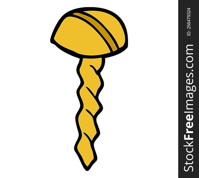 cartoon doodle old brass screw