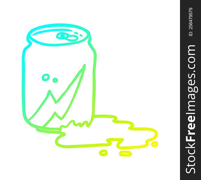 Cold Gradient Line Drawing Can Of Soda