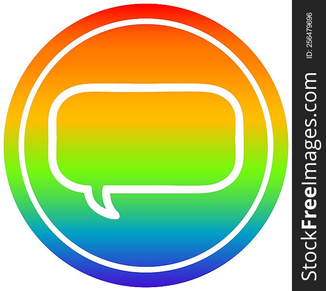 Speech Bubble Circular In Rainbow Spectrum