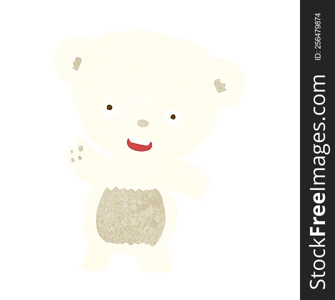 cartoon waving polar bear