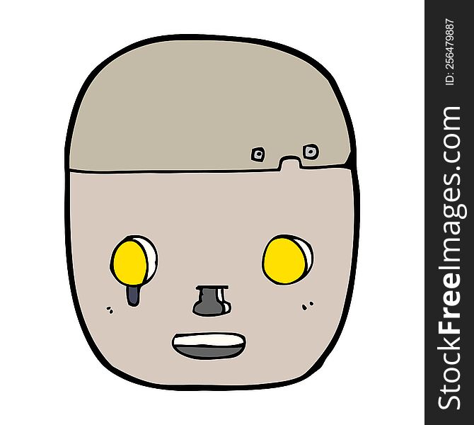 Cartoon Robot Head