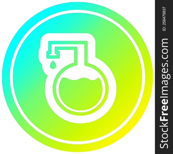 chemical vial circular icon with cool gradient finish. chemical vial circular icon with cool gradient finish