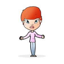 Free Cartoon Woman Shrugging Shoulders Stock Photo - 256484800