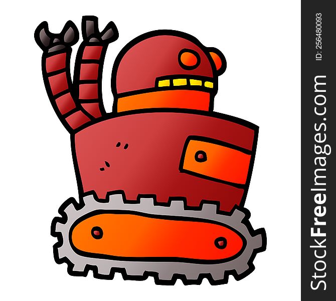 cartoon doodle robot