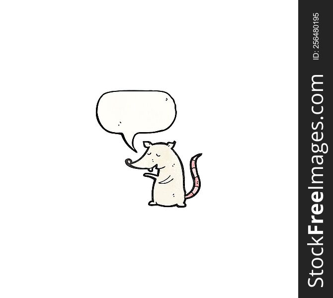 Cartoon Lab Rat With Speech Bubble