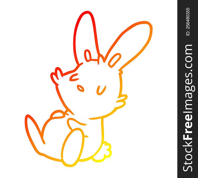 Warm Gradient Line Drawing Cute Rabbit Sleeping