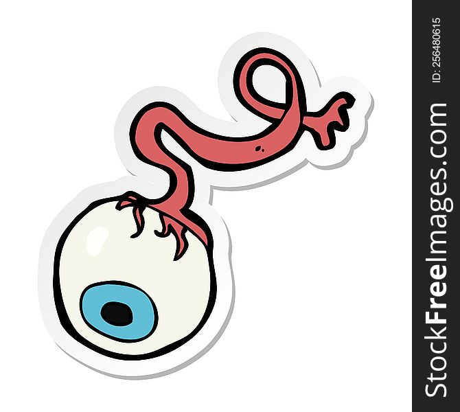 Sticker Of A Cartoon Gross Eyeball