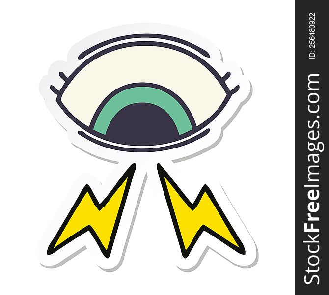 sticker of a cute cartoon mystic eye