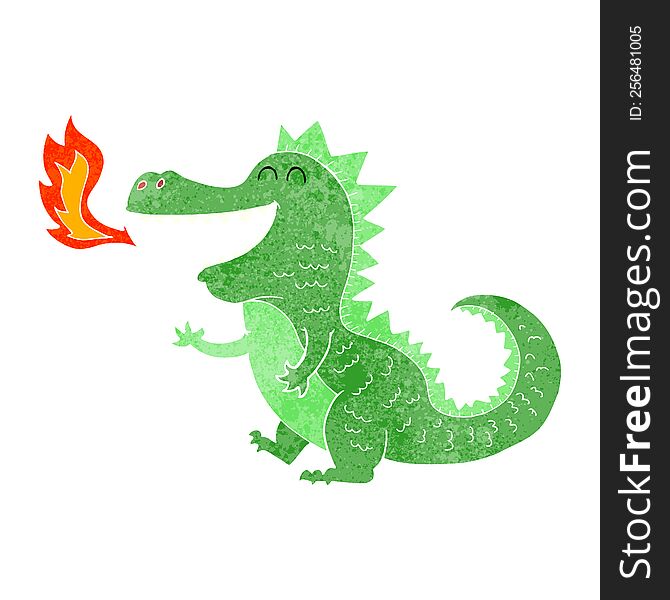 cartoon fire breathing dragon