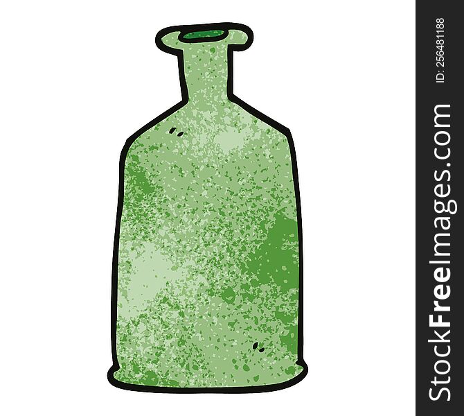 cartoon doodle green bottle