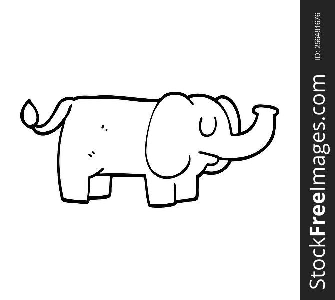 line drawing cartoon funny elephant