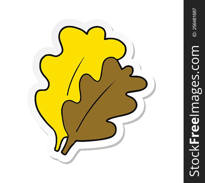 sticker of a fall leaves cartoon