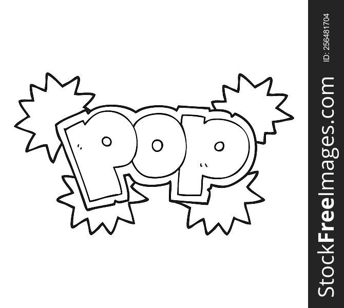 freehand drawn black and white cartoon pop explosion symbol
