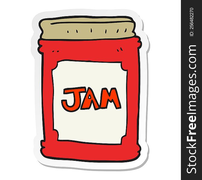 sticker of a cartoon jam jar