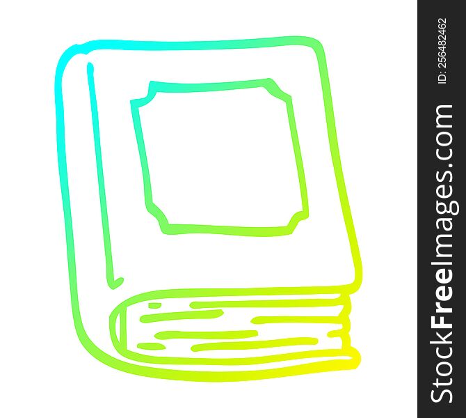 cold gradient line drawing of a cartoon closed book