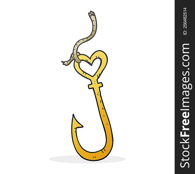 Cartoon Love Heart Fish Hook