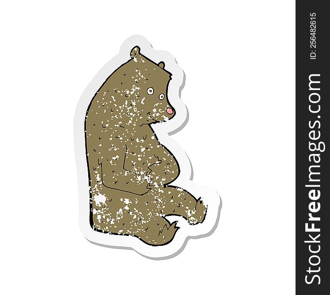 Retro Distressed Sticker Of A Cartoon Happy Bear