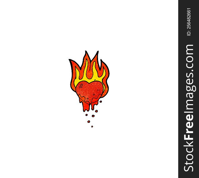 flaming heart cartoon
