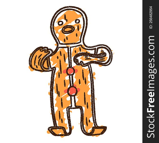 Gingerbread Man Chalk Drawing