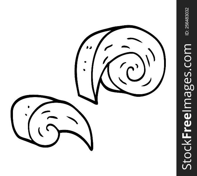 line drawing cartoon decorative spiral element