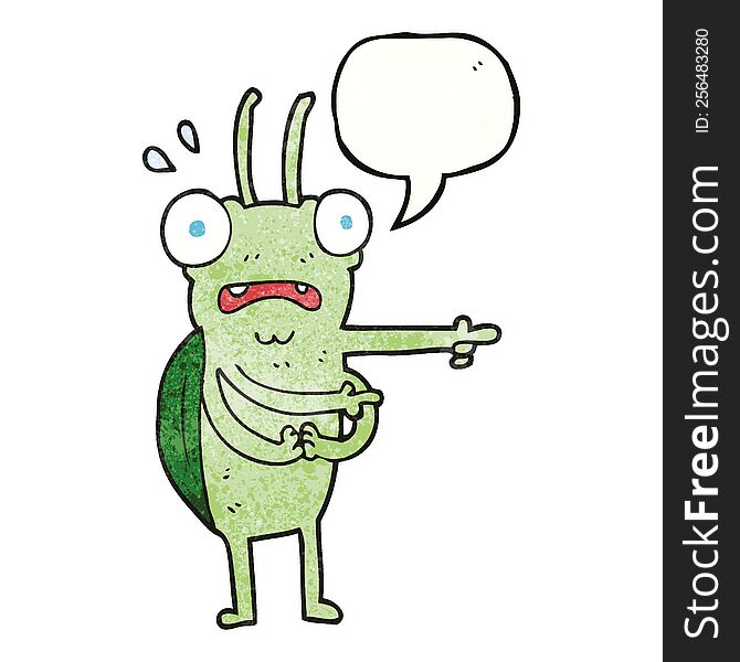 freehand speech bubble textured cartoon bug