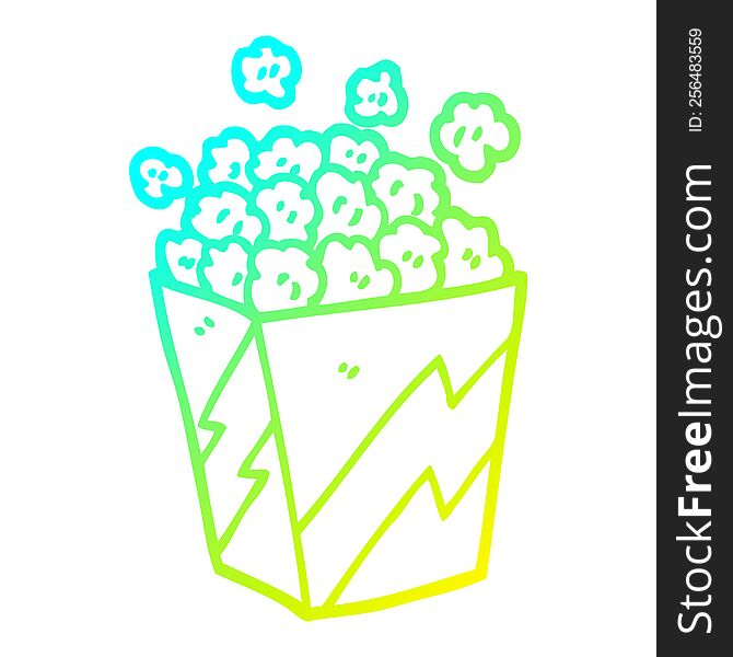 Cold Gradient Line Drawing Cartoon Popcorn