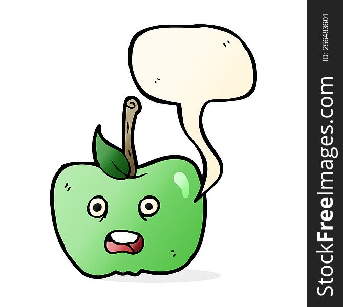 Cartoon Apple With Speech Bubble