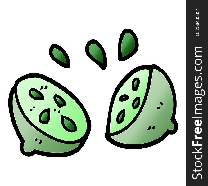 cartoon doodle of a halved lime