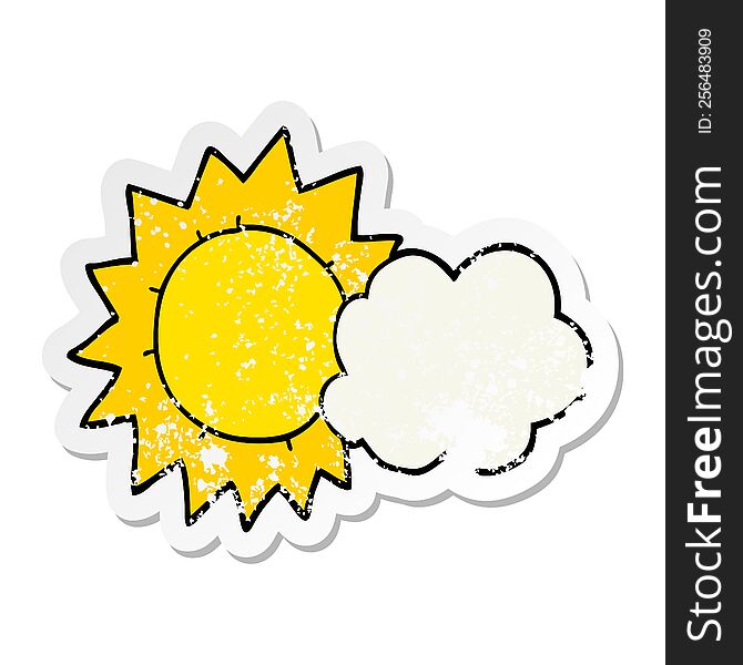 distressed sticker of a cartoon weather