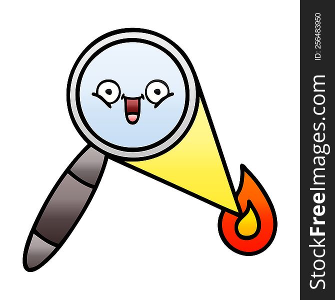 Gradient Shaded Cartoon Magnifying Glass